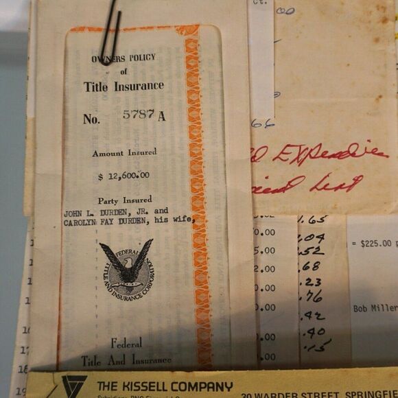 Vintage Mortgage Papers Account Books Title Ins Satisfaction Deed Owners Policy - Picture 2 of 7